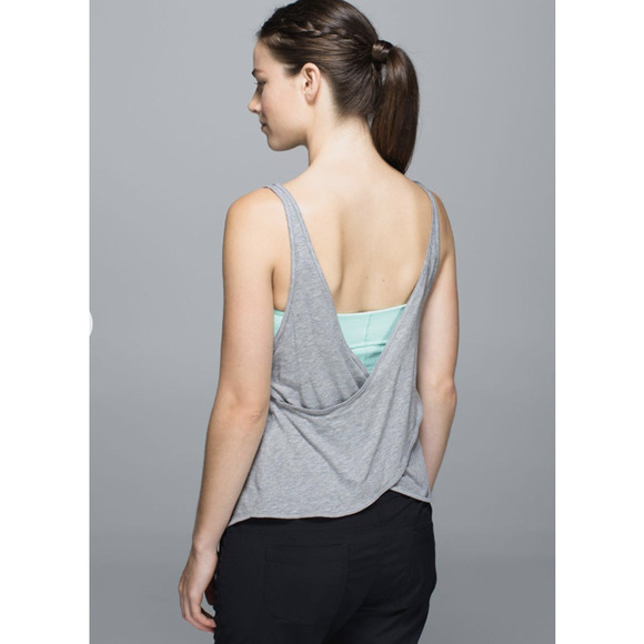 Lululemon Tops - Lululemon Twist & Turn Tank Heathered Medium Grey / Toothpaste